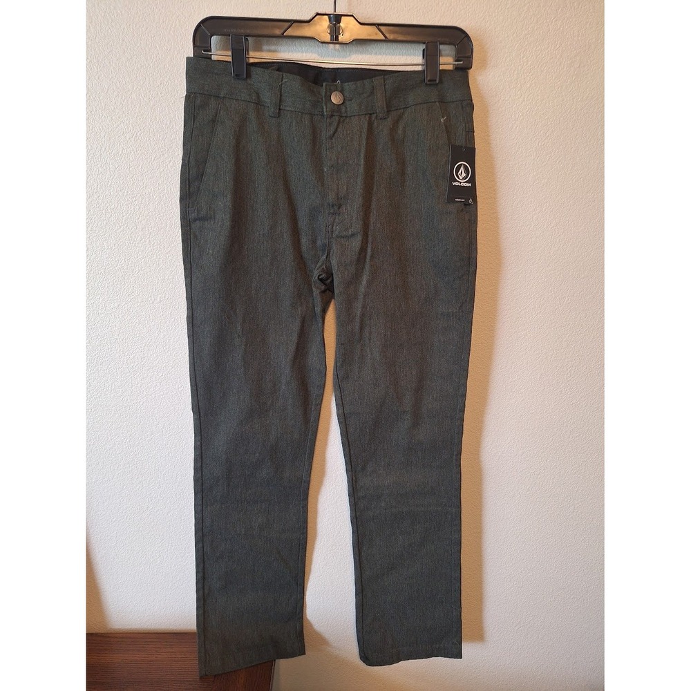 Volcom Vmonty Chino Pants Charcoal Heather Grey Slim Straight Mens Size 29 NEW